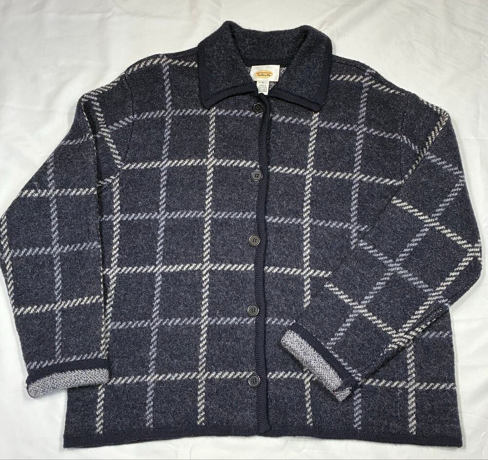 Woman’s Talbots 100% wool button front cardigan size large